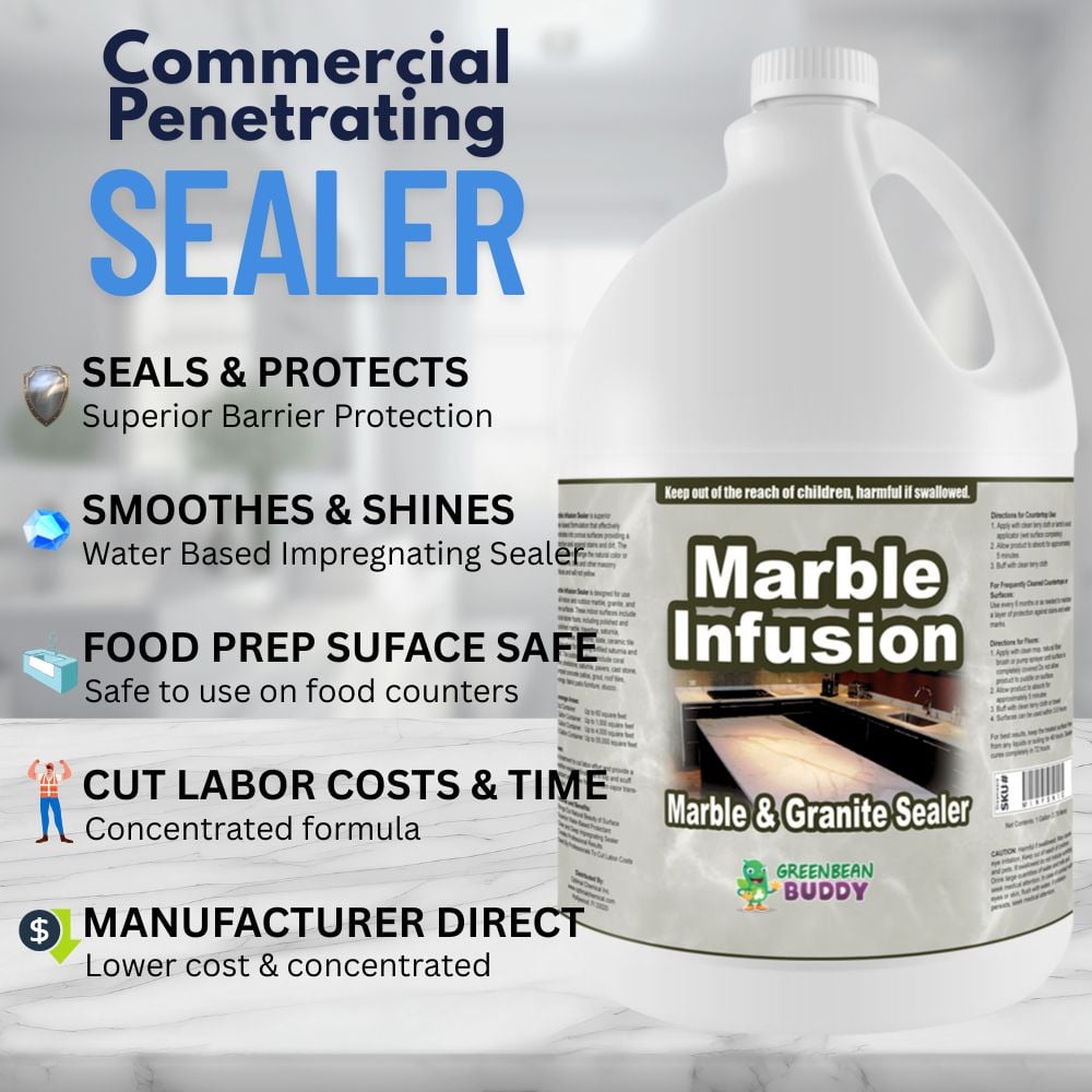 Impregnator Penetrating Sealer for Natural Stone, Travertine, Marble, Slate, Limestone, Safe on Food Prep Surfaces, Marble Infusion, 1 Gallon - Image 2