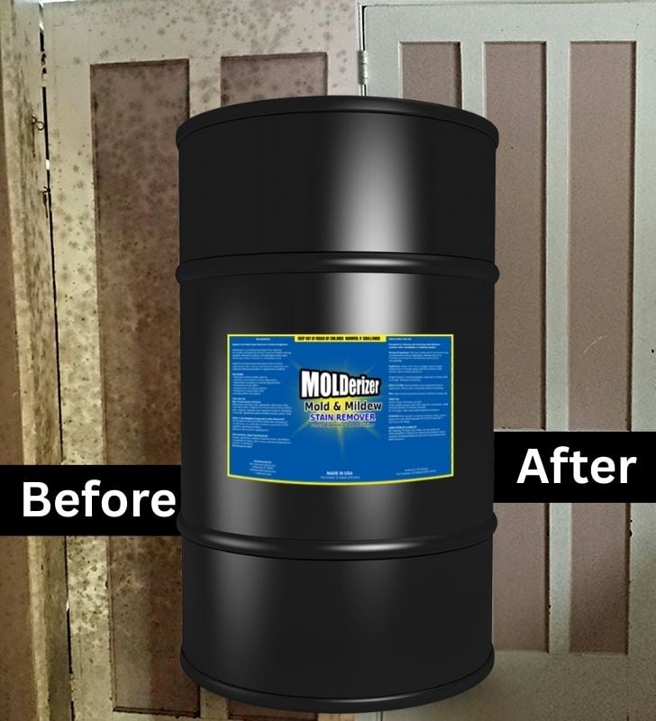 Mold stain removal before and after surface cleaning